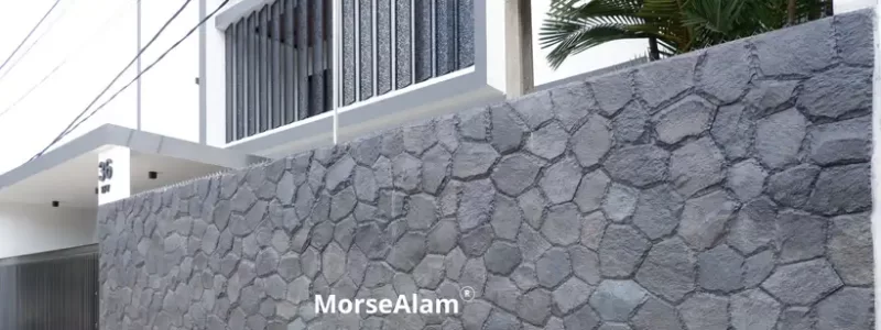 dinding pagar andesit bongkah